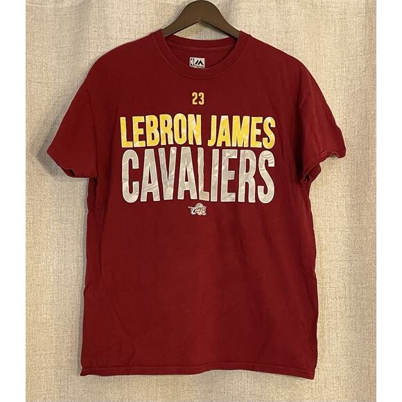 LeBron James 23 Cavaliers Mens T Shirt Majestic NBA Basketball Sz Medium - Picture 1 of 5